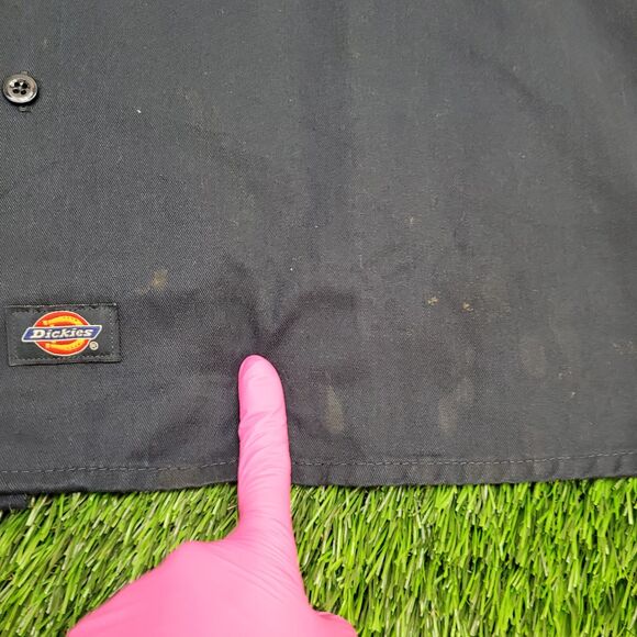 DICKIES Workwear Button Shirt XL 26x32 Blue - Picture 4 of 14